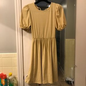 Yellow lace back dress